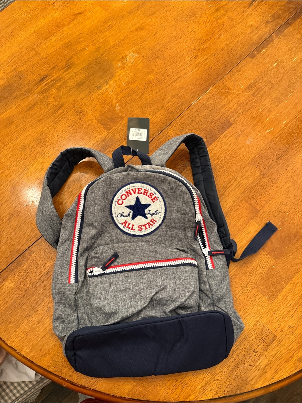 Converse Grey & Navy Men's Backpack with Red Trim